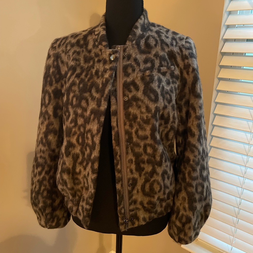 Banana Republic Leopard Print Bomber Jacket